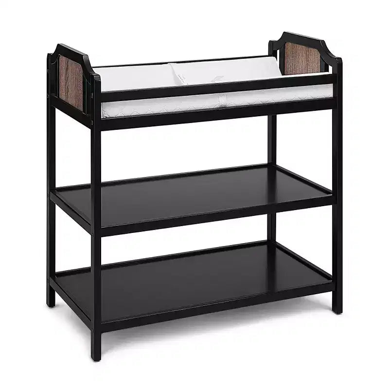 Baby Changing Table with 2 Storage Shelves, Non-Toxic Safe Nursery Furniture, Convertible Design