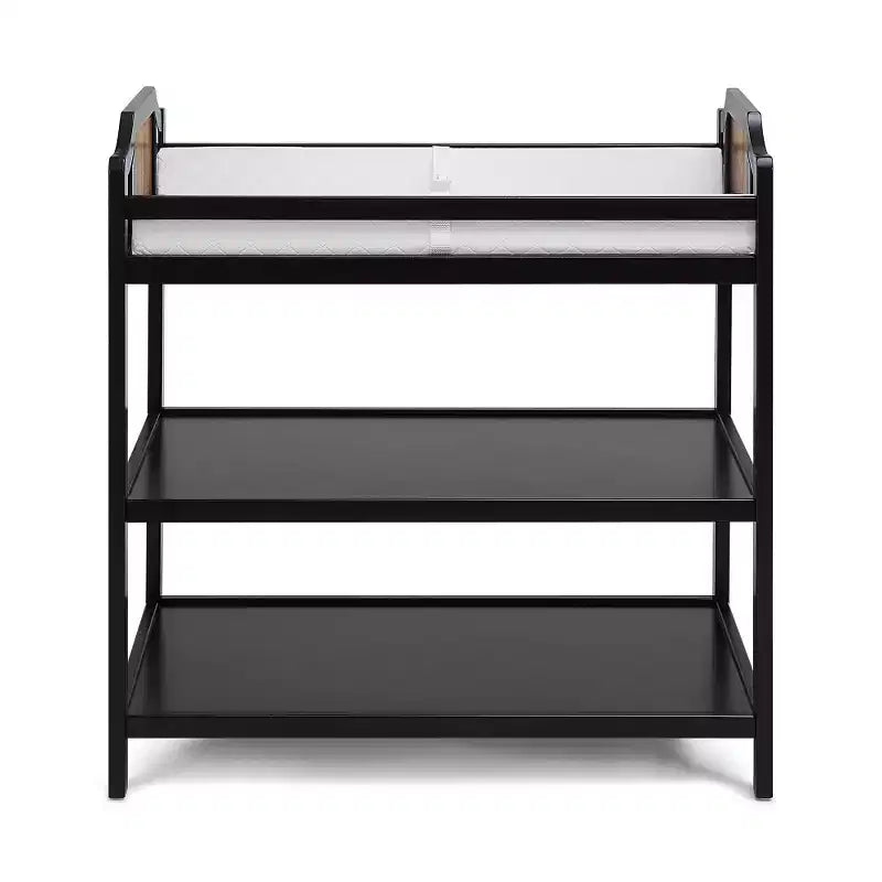 Baby Changing Table with 2 Storage Shelves, Non-Toxic Safe Nursery Furniture, Convertible Design