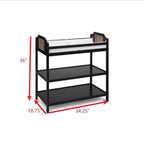 Baby Changing Table with 2 Storage Shelves, Non-Toxic Safe Nursery Furniture, Convertible Design