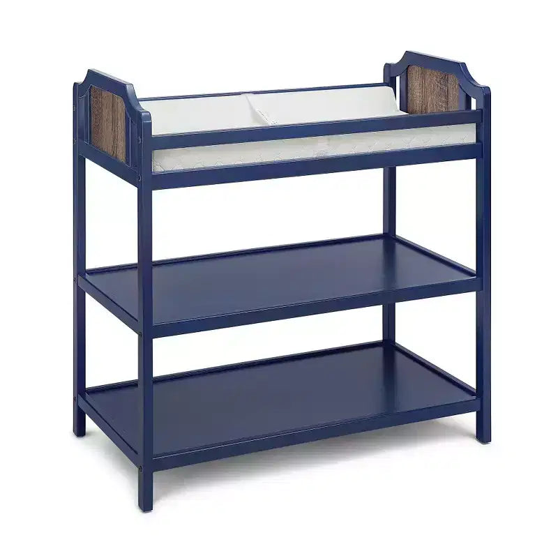 Baby Changing Table with 2 Storage Shelves, Non-Toxic Safe Nursery Furniture, Convertible Design