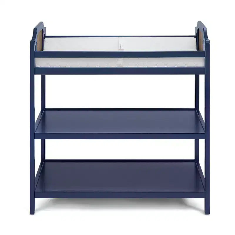 Baby Changing Table with 2 Storage Shelves, Non-Toxic Safe Nursery Furniture, Convertible Design