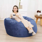 3-Foot Memory Foam Bean Bag Chair, Soft Dutch Velvet Round Sofa with Filling Included, for Adults