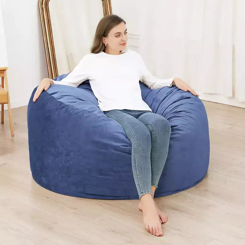 3-Foot Memory Foam Bean Bag Chair, Soft Dutch Velvet Round Sofa with Filling Included, for Adults