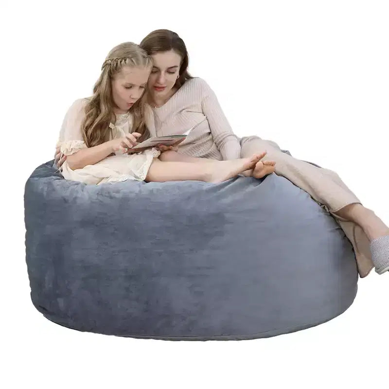 3-Foot Memory Foam Bean Bag Chair, Soft Dutch Velvet Round Sofa with Filling Included, for Adults