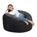 3-Foot Memory Foam Bean Bag Chair, Soft Dutch Velvet Round Sofa with Filling Included, for Adults