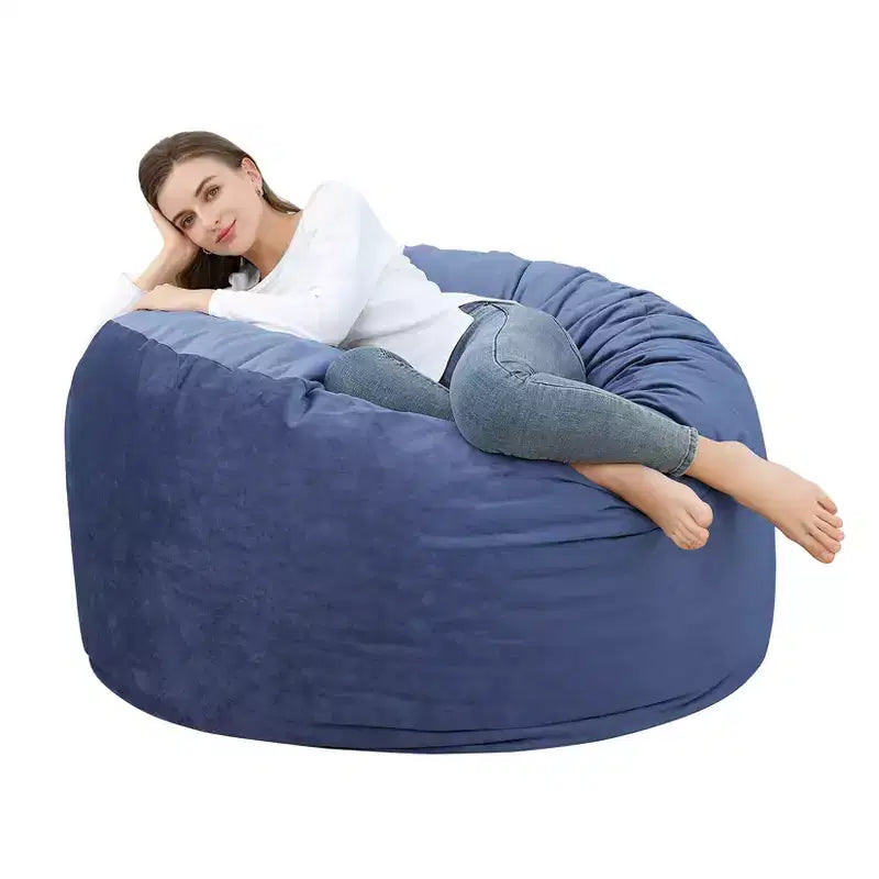 3-Foot Memory Foam Bean Bag Chair, Soft Dutch Velvet Round Sofa with Filling Included, for Adults