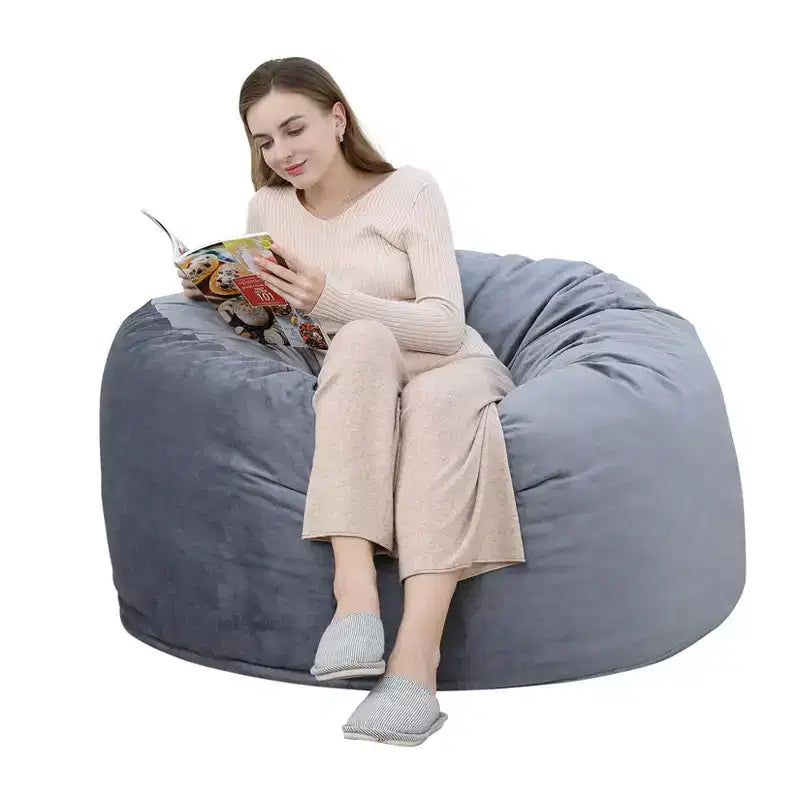 3-Foot Memory Foam Bean Bag Chair, Soft Dutch Velvet Round Sofa with Filling Included, for Adults