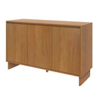 Modern 3-Door Solid Pine Sideboard Cabinet with Soft-Close Doors & Adjustable Shelves, 59"W