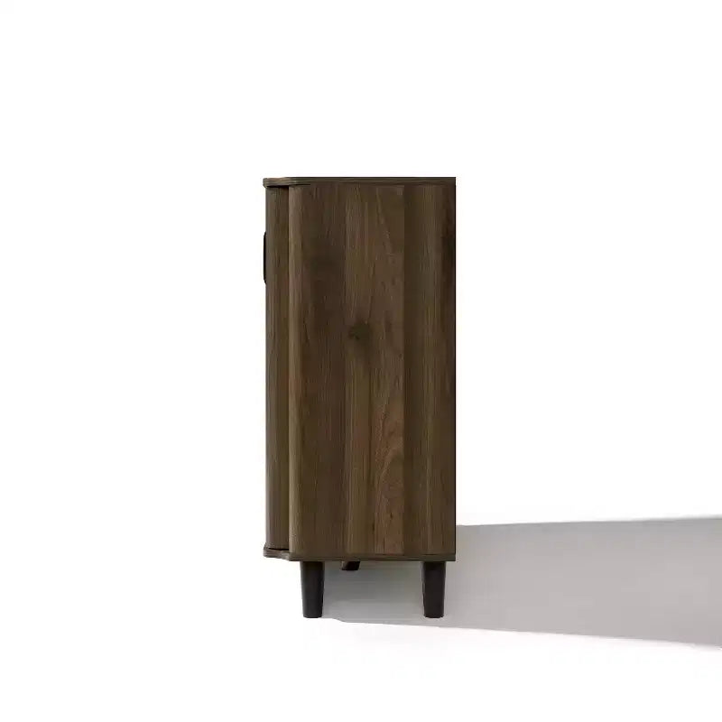 47.2"W Mid-Century Accent Cabinet with 2 Doors & 4 Drawers, Dark Walnut, Living Room Storage