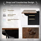 54.5" Farmhouse Kitchen Island with Power Outlet, 3 Drawers, Built-in Shelves & Locking Wheels