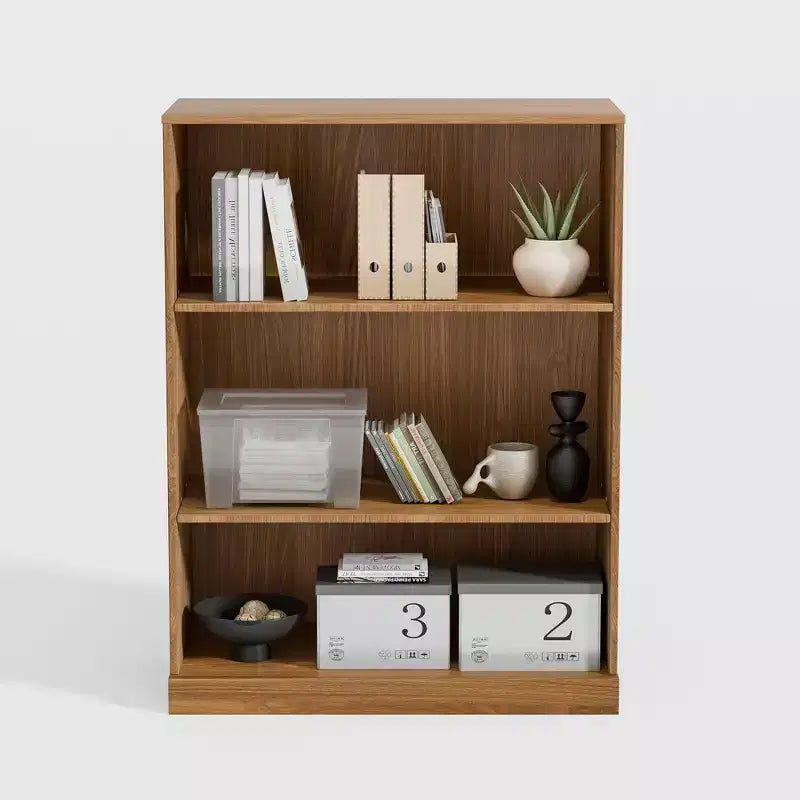 41"H Doorless Wood Bookshelf Storage Cabinet for Kitchen, Bedroom, Entryway & Living Room, Natural