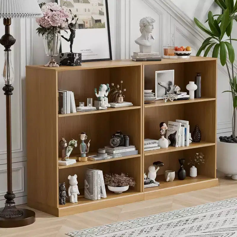 41"H Doorless Wood Bookshelf Storage Cabinet for Kitchen, Bedroom, Entryway & Living Room, Natural