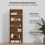 41"H Doorless Wood Bookshelf Storage Cabinet for Kitchen, Bedroom, Entryway & Living Room, Natural