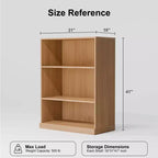 41"H Doorless Wood Bookshelf Storage Cabinet for Kitchen, Bedroom, Entryway & Living Room, Natural