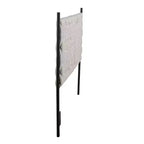 Queen Braided Tufted Headboard, Polyester Upholstery & Metal Frame, Black/Cream