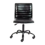 Low Back Armless Ribbed Swivel Task Office Chair, Vinyl Upholstery, 250 LBS Capacity
