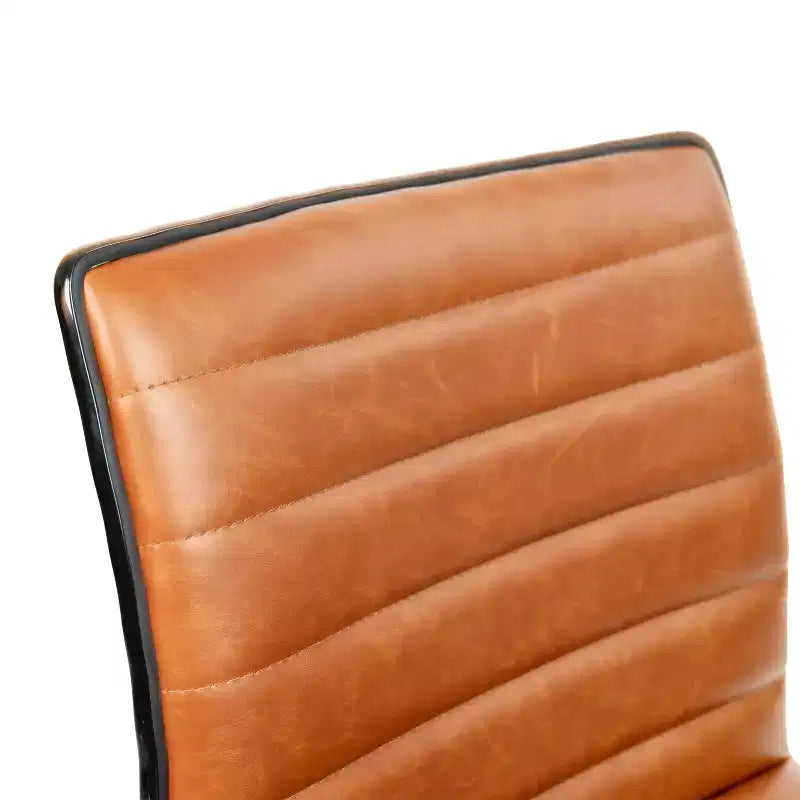 Low Back Armless Ribbed Swivel Task Office Chair, Vinyl Upholstery, 250 LBS Capacity