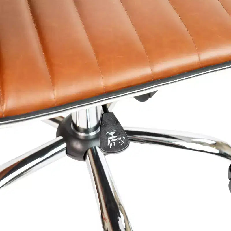Low Back Armless Ribbed Swivel Task Office Chair, Vinyl Upholstery, 250 LBS Capacity