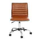 Low Back Armless Ribbed Swivel Task Office Chair, Vinyl Upholstery, 250 LBS Capacity