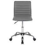 Low Back Armless Ribbed Swivel Task Office Chair, Vinyl Upholstery, 250 LBS Capacity
