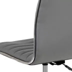 Low Back Armless Ribbed Swivel Task Office Chair, Vinyl Upholstery, 250 LBS Capacity