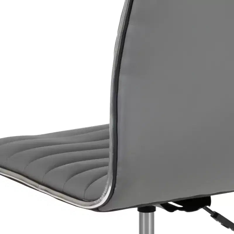 Low Back Armless Ribbed Swivel Task Office Chair, Vinyl Upholstery, 250 LBS Capacity