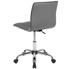 Low Back Armless Ribbed Swivel Task Office Chair, Vinyl Upholstery, 250 LBS Capacity