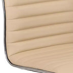 Low Back Armless Ribbed Swivel Task Office Chair, Vinyl Upholstery, 250 LBS Capacity
