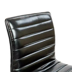 Low Back Armless Ribbed Swivel Task Office Chair, Vinyl Upholstery, 250 LBS Capacity