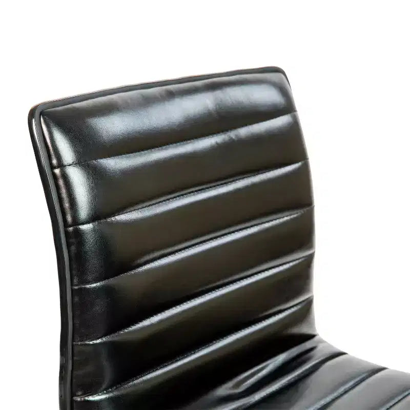 Low Back Armless Ribbed Swivel Task Office Chair, Vinyl Upholstery, 250 LBS Capacity
