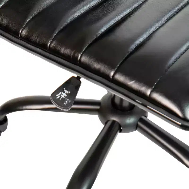 Low Back Armless Ribbed Swivel Task Office Chair, Vinyl Upholstery, 250 LBS Capacity