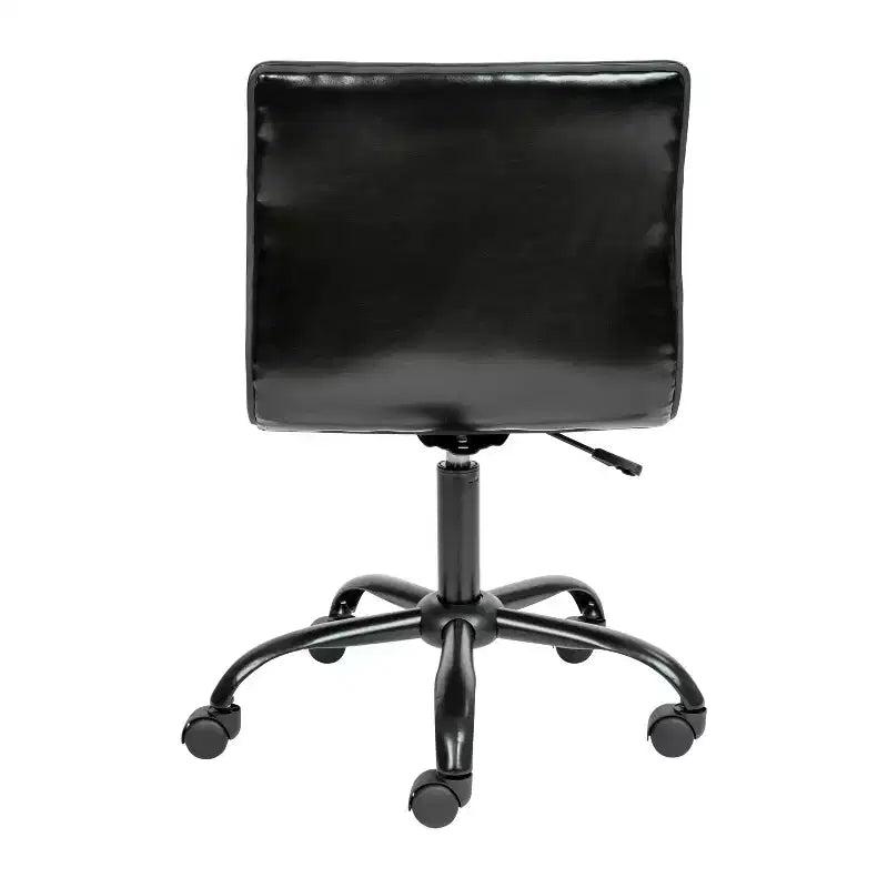 Low Back Armless Ribbed Swivel Task Office Chair, Vinyl Upholstery, 250 LBS Capacity