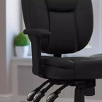 Mid-Back Multifunction Swivel Ergonomic Task Office Chair with Pillow Top Cushioning & Adjustable Arms