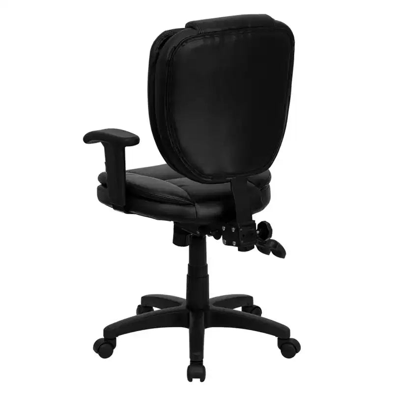 Mid-Back Multifunction Swivel Ergonomic Task Office Chair with Pillow Top Cushioning & Adjustable Arms