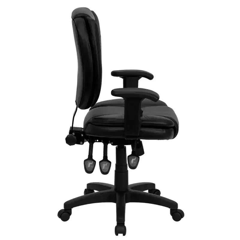 Mid-Back Multifunction Swivel Ergonomic Task Office Chair with Pillow Top Cushioning & Adjustable Arms