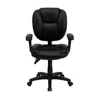 Mid-Back Multifunction Swivel Ergonomic Task Office Chair with Pillow Top Cushioning & Adjustable Arms