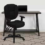 Mid-Back Multifunction Swivel Ergonomic Task Office Chair with Pillow Top Cushioning & Adjustable Arms