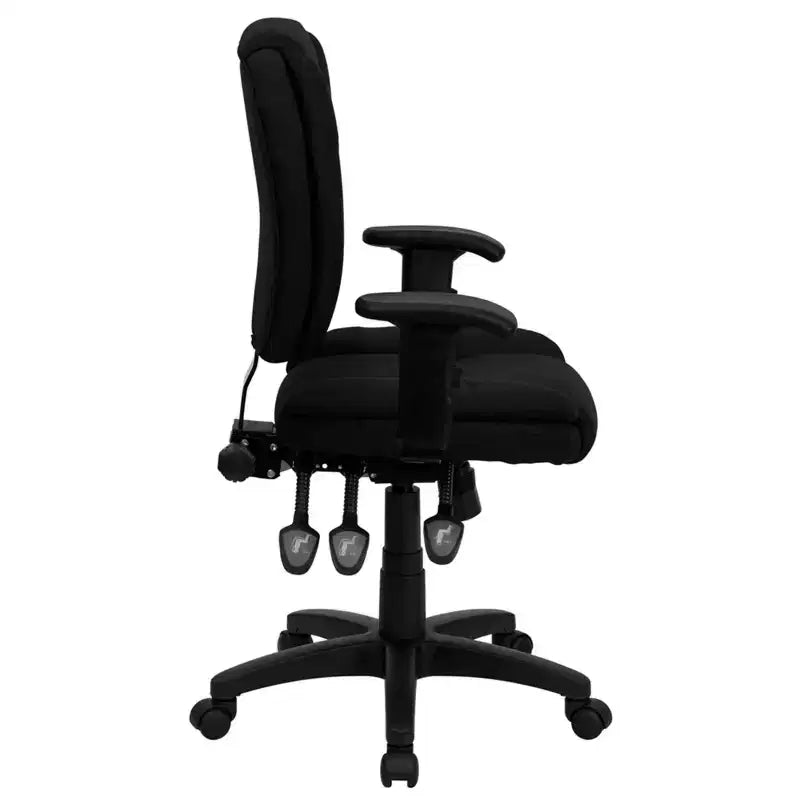 Mid-Back Multifunction Swivel Ergonomic Task Office Chair with Pillow Top Cushioning & Adjustable Arms