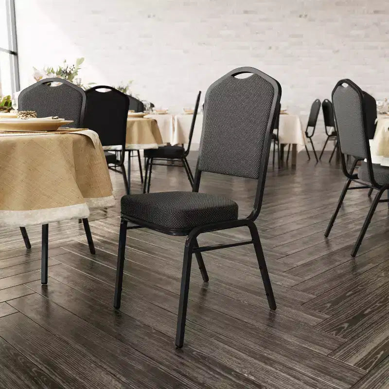 Crown Back Stacking Banquet Chair, 500 LBS Capacity, Upholstered, Commercial Grade