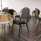 Crown Back Stacking Banquet Chair, 500 LBS Capacity, Upholstered, Commercial Grade
