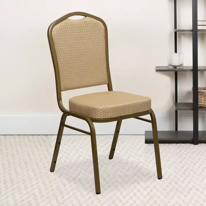 Crown Back Stacking Banquet Chair, 500 LBS Capacity, Upholstered, Commercial Grade