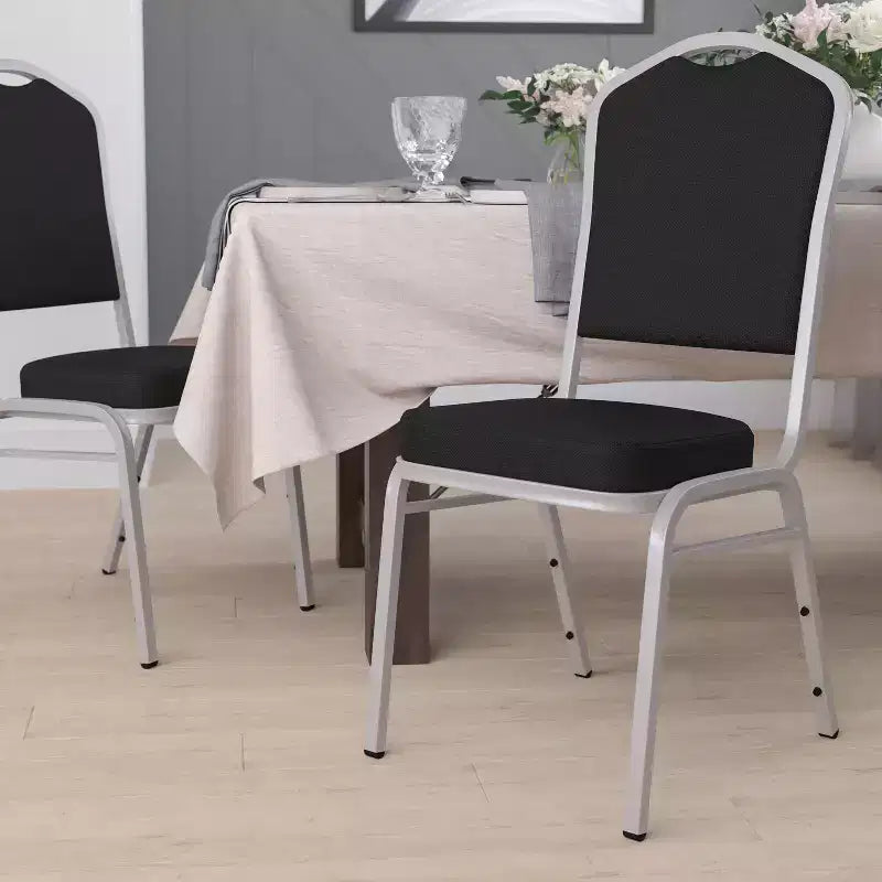 Crown Back Stacking Banquet Chair, 500 LBS Capacity, Upholstered, Commercial Grade