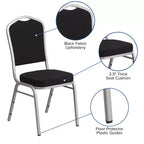 Crown Back Stacking Banquet Chair, 500 LBS Capacity, Upholstered, Commercial Grade