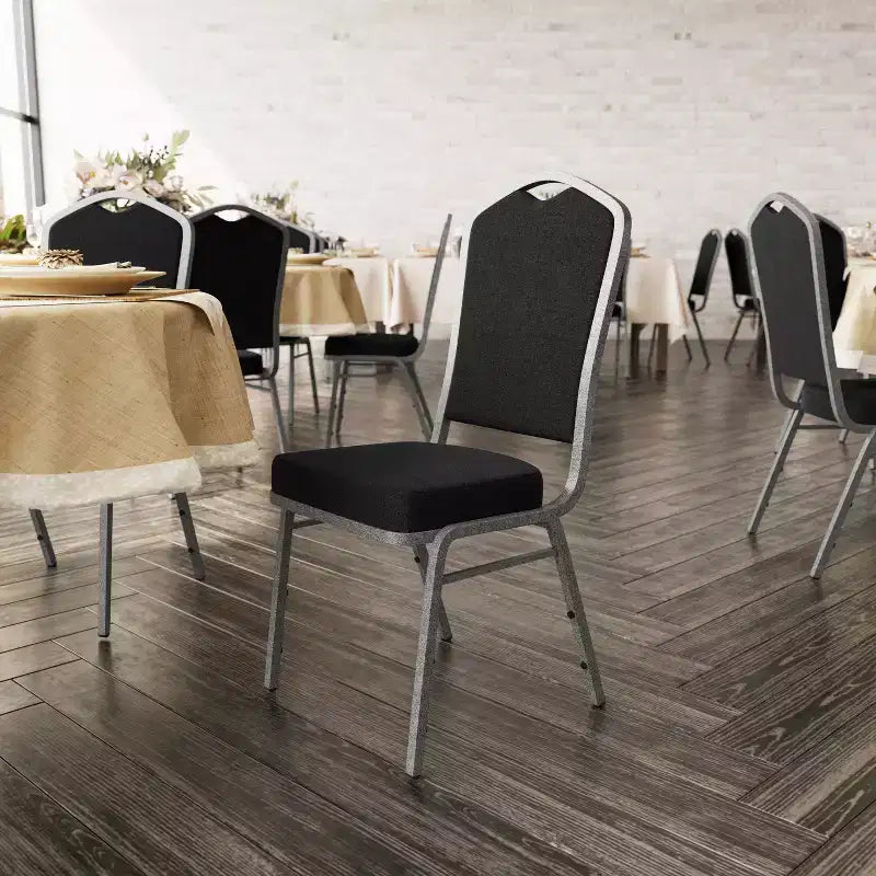 Crown Back Stacking Banquet Chair, 500 LBS Capacity, Upholstered, Commercial Grade