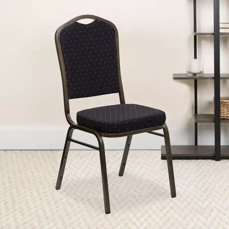 Crown Back Stacking Banquet Chair, 500 LBS Capacity, Upholstered, Commercial Grade