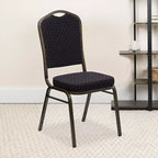 Crown Back Stacking Banquet Chair, 500 LBS Capacity, Upholstered, Commercial Grade