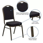 Crown Back Stacking Banquet Chair, 500 LBS Capacity, Upholstered, Commercial Grade