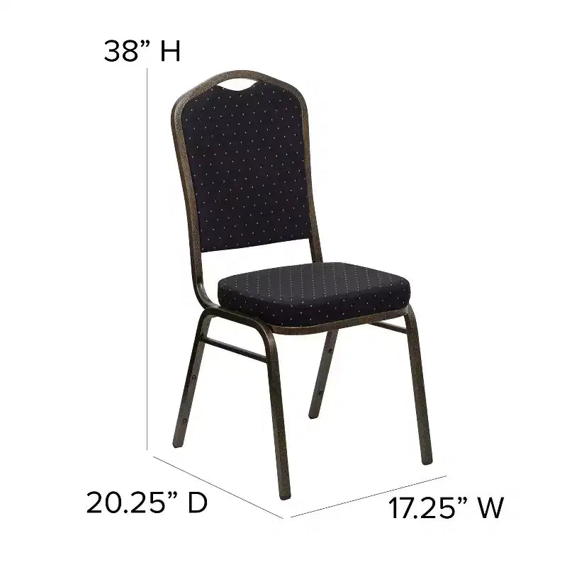 Crown Back Stacking Banquet Chair, 500 LBS Capacity, Upholstered, Commercial Grade