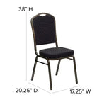 Crown Back Stacking Banquet Chair, 500 LBS Capacity, Upholstered, Commercial Grade