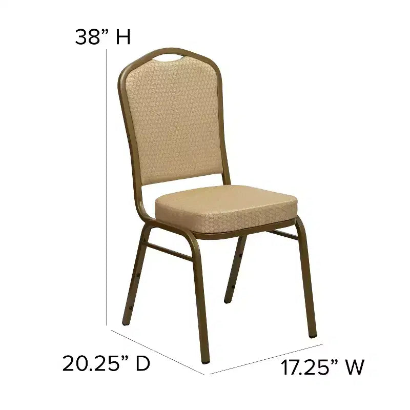 Crown Back Stacking Banquet Chair, 500 LBS Capacity, Upholstered, Commercial Grade